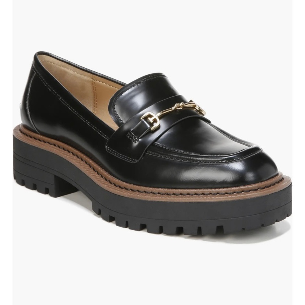 Sam Edelman Women’s Black Leather Laurs Platform Loafers